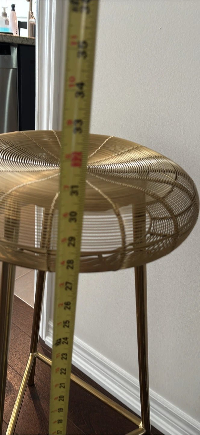Set of 2 Gold Wire Bar Stools - photo 4
