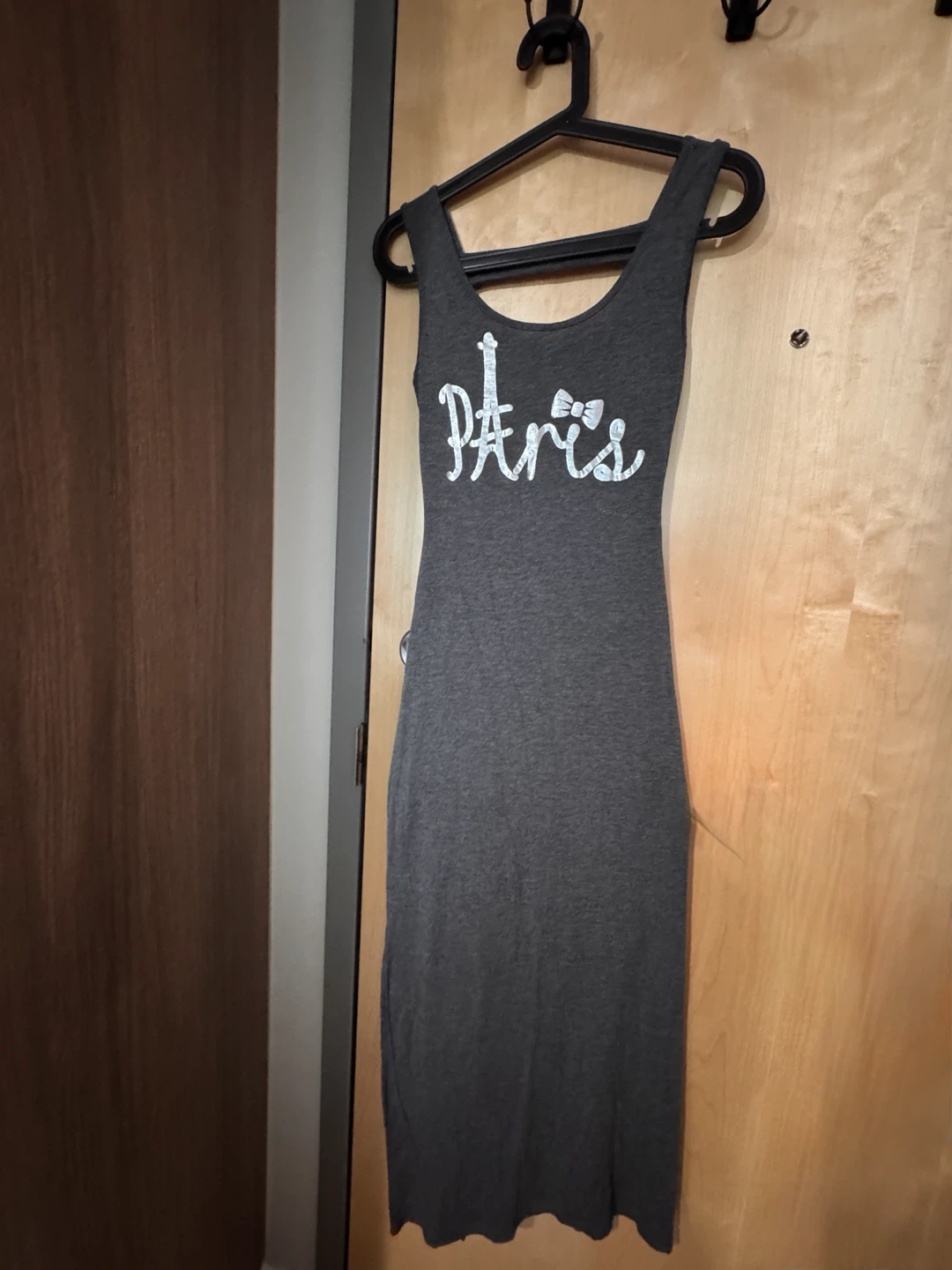 Grey Sleeveless Maxi Dress with Paris Graphic - photo 2