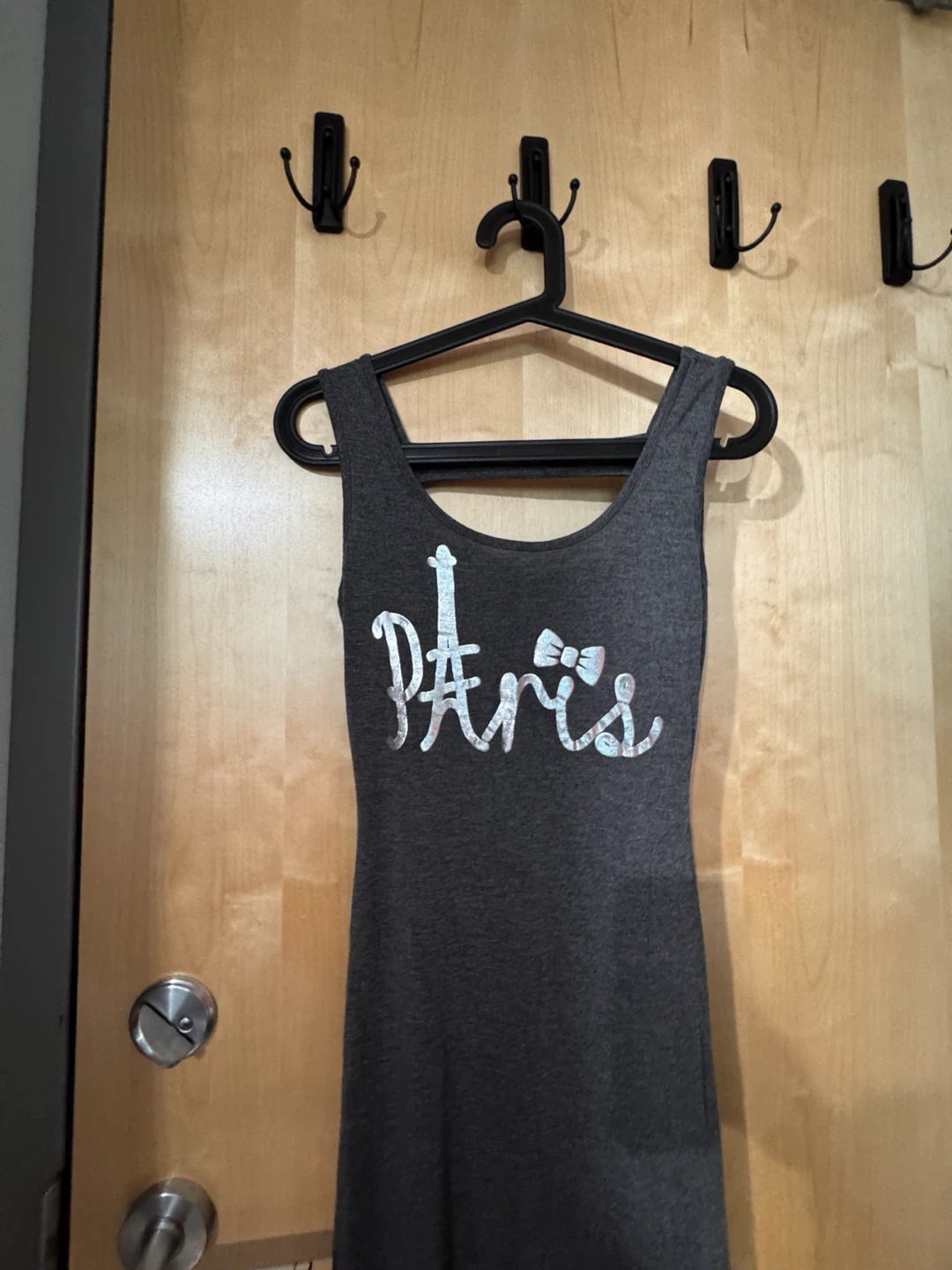 Grey Sleeveless Maxi Dress with Paris Graphic - photo 4