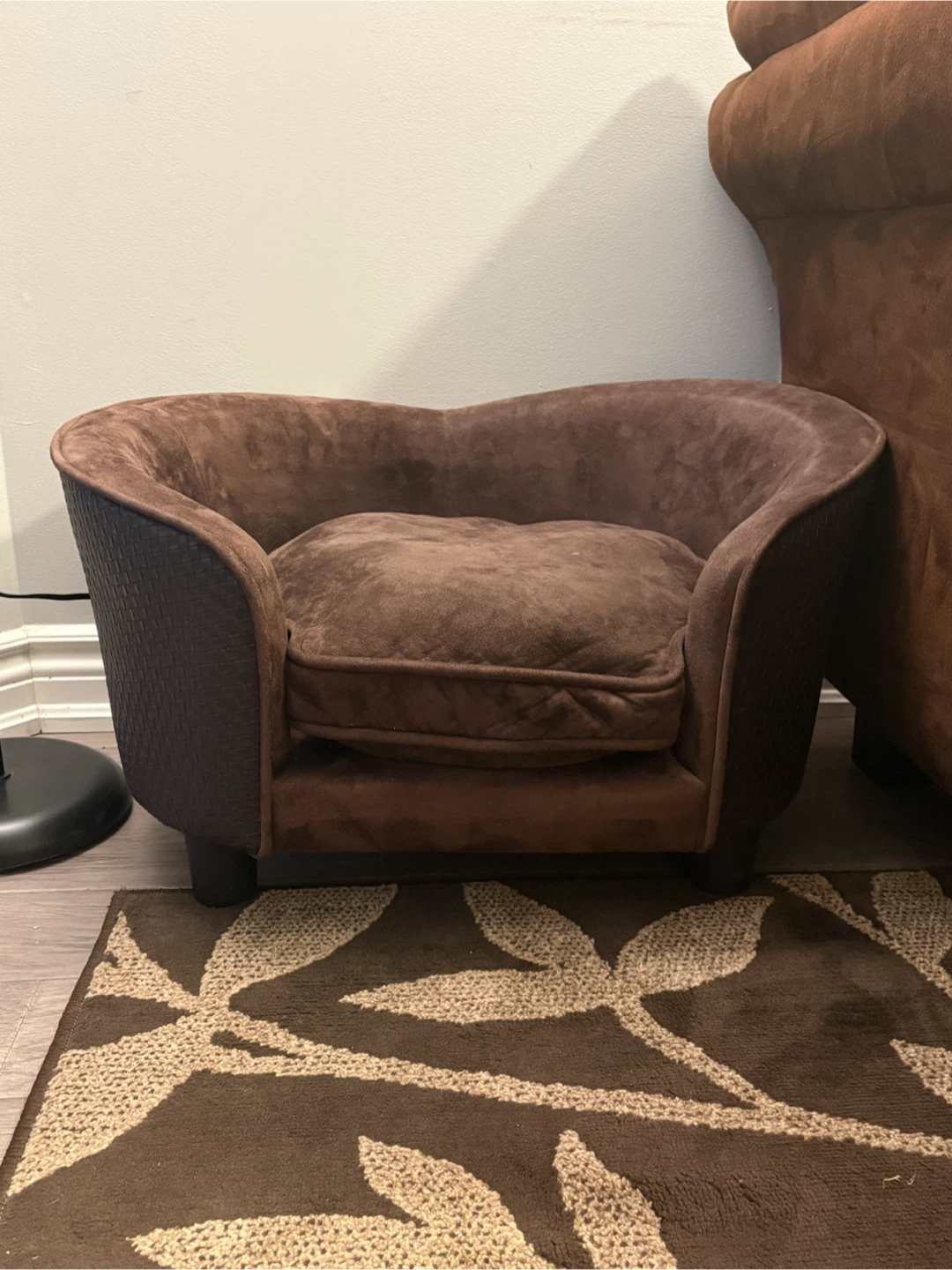 Brown Suede Pet Couch