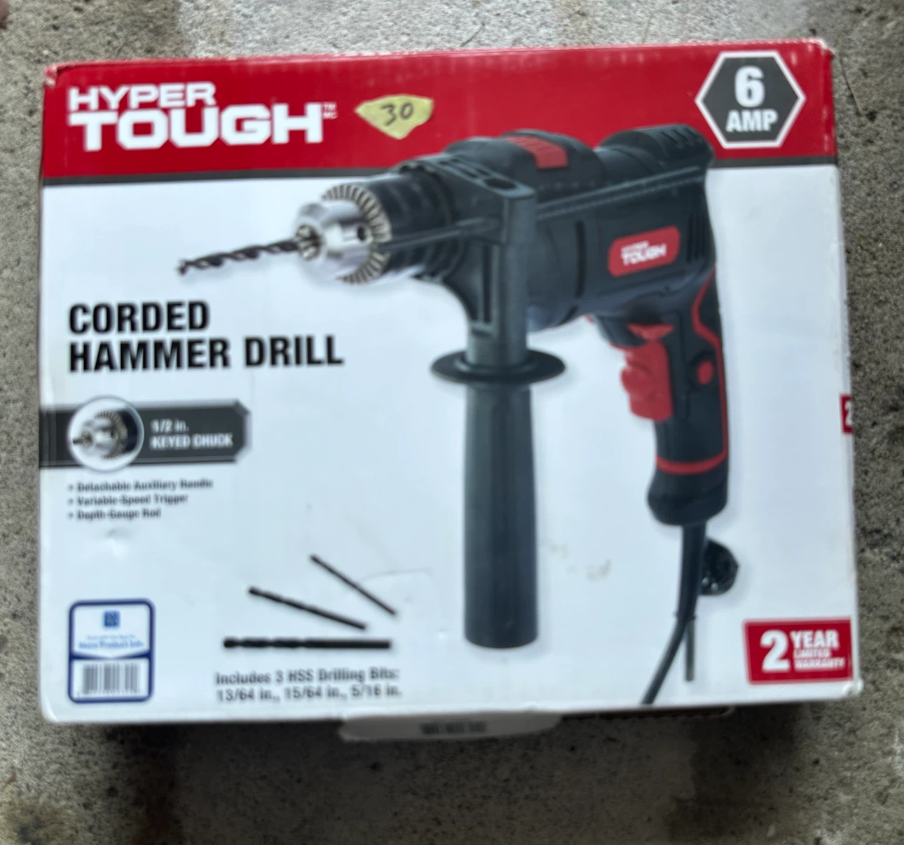Hyper Tough 6 Amp Corded Hammer Drill