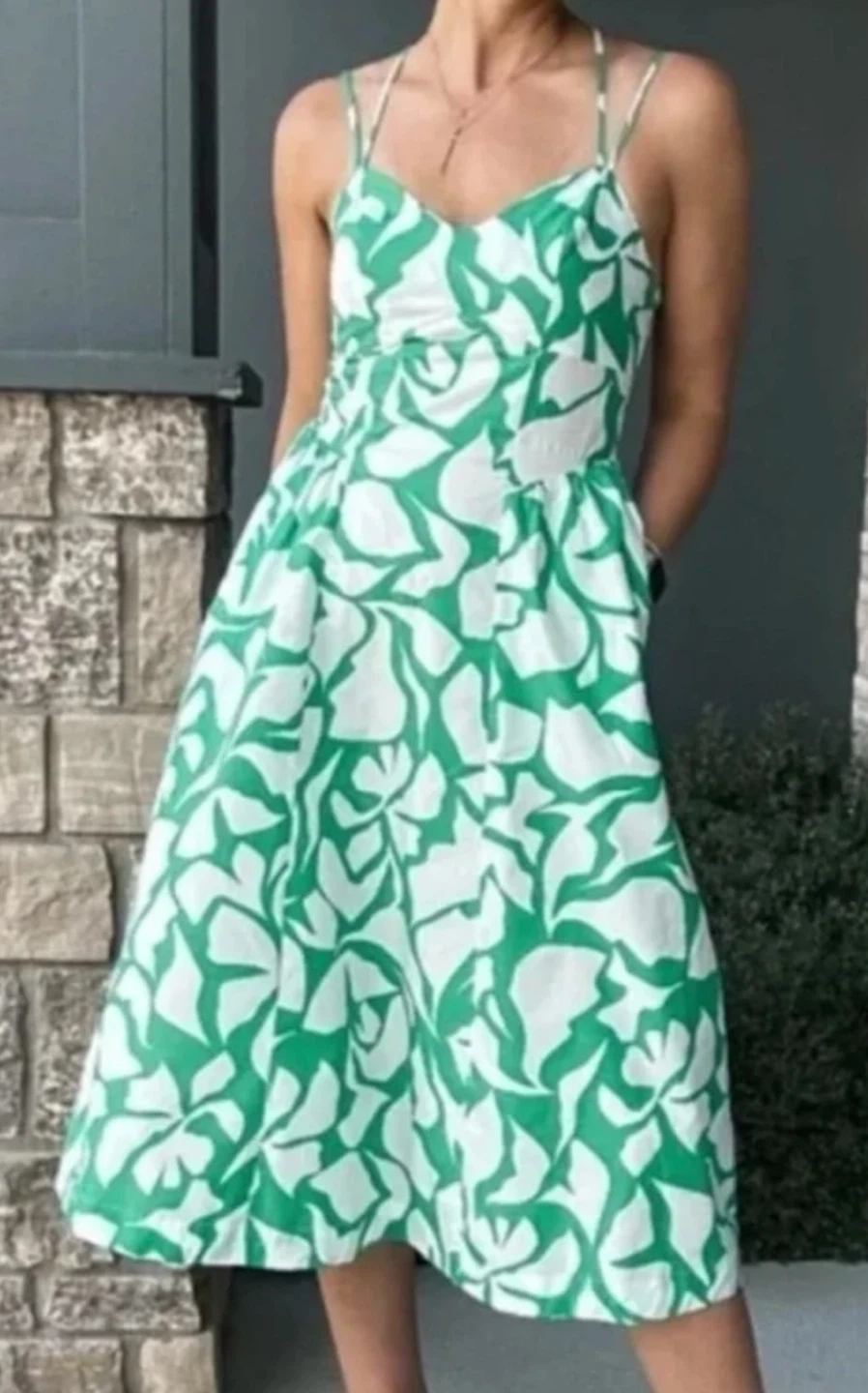 A New Day Green and White Floral Print Sundress - photo 4