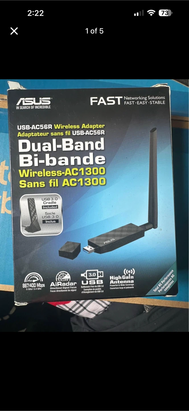 ASUS USB-AC56R Dual-Band Wireless-AC1300 Adapter