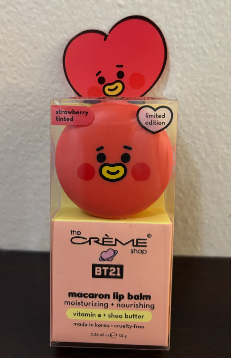 NEW-The Crème Shop Macaron Lip Balm (Strawberry Tinted)