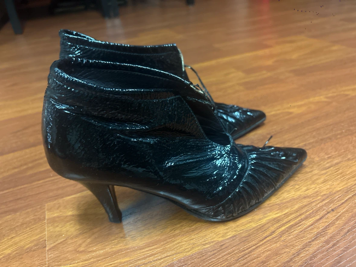 Black Patent Leather Ankle Boots - photo 2