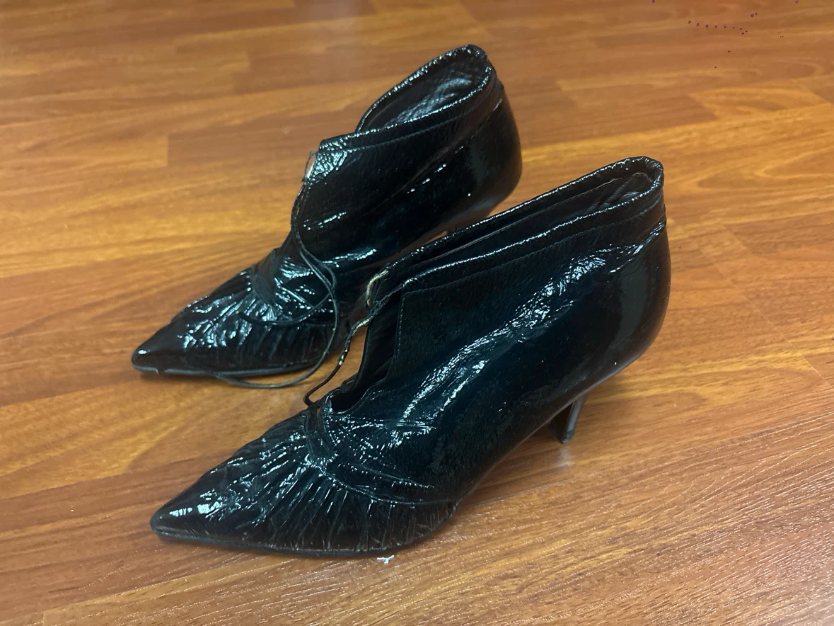 Black Patent Leather Ankle Boots