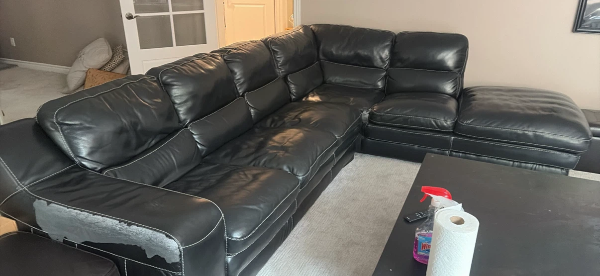 Black Leather Sectional Sofa