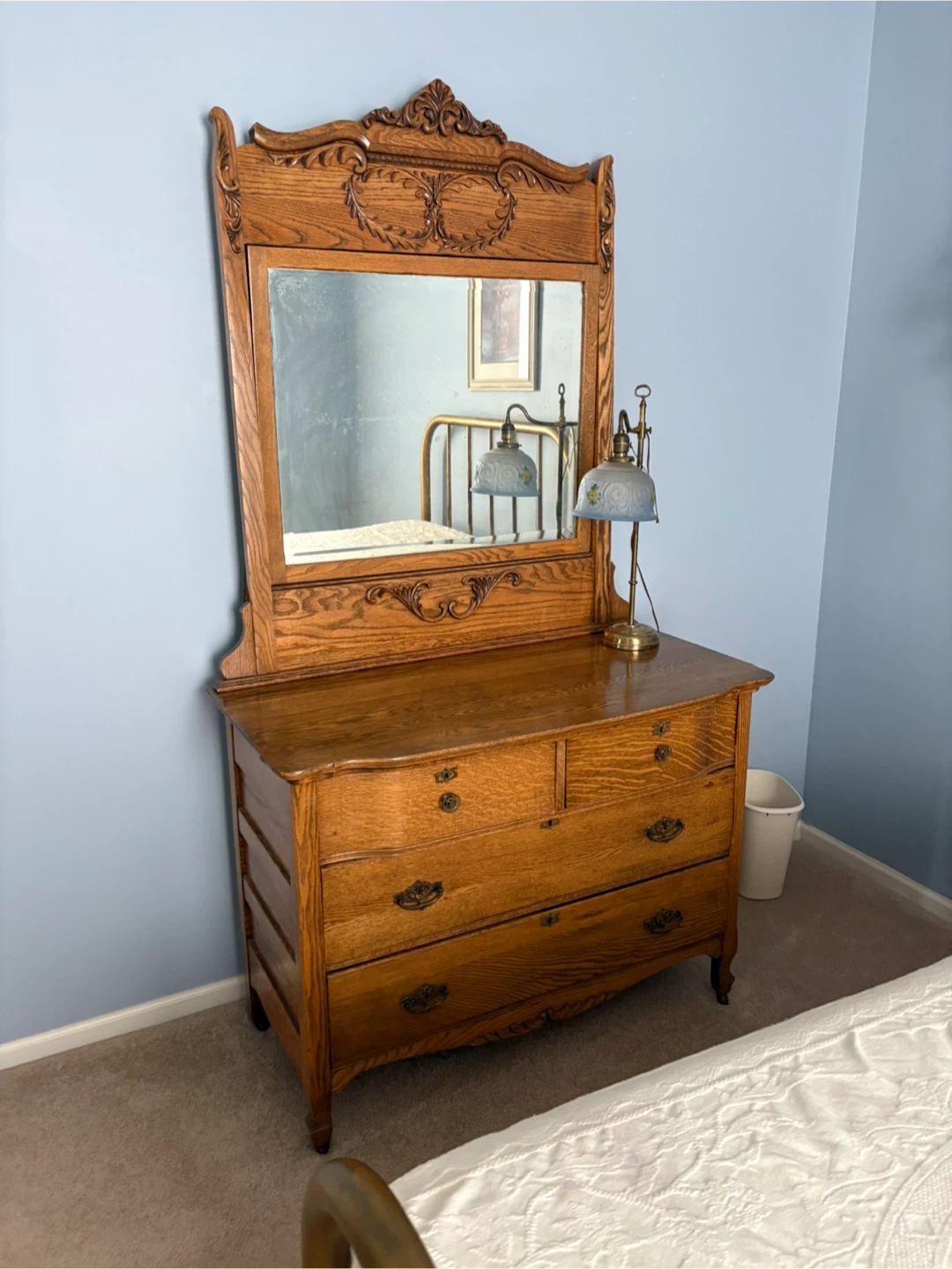 Antique Oak Dresser with Mirror