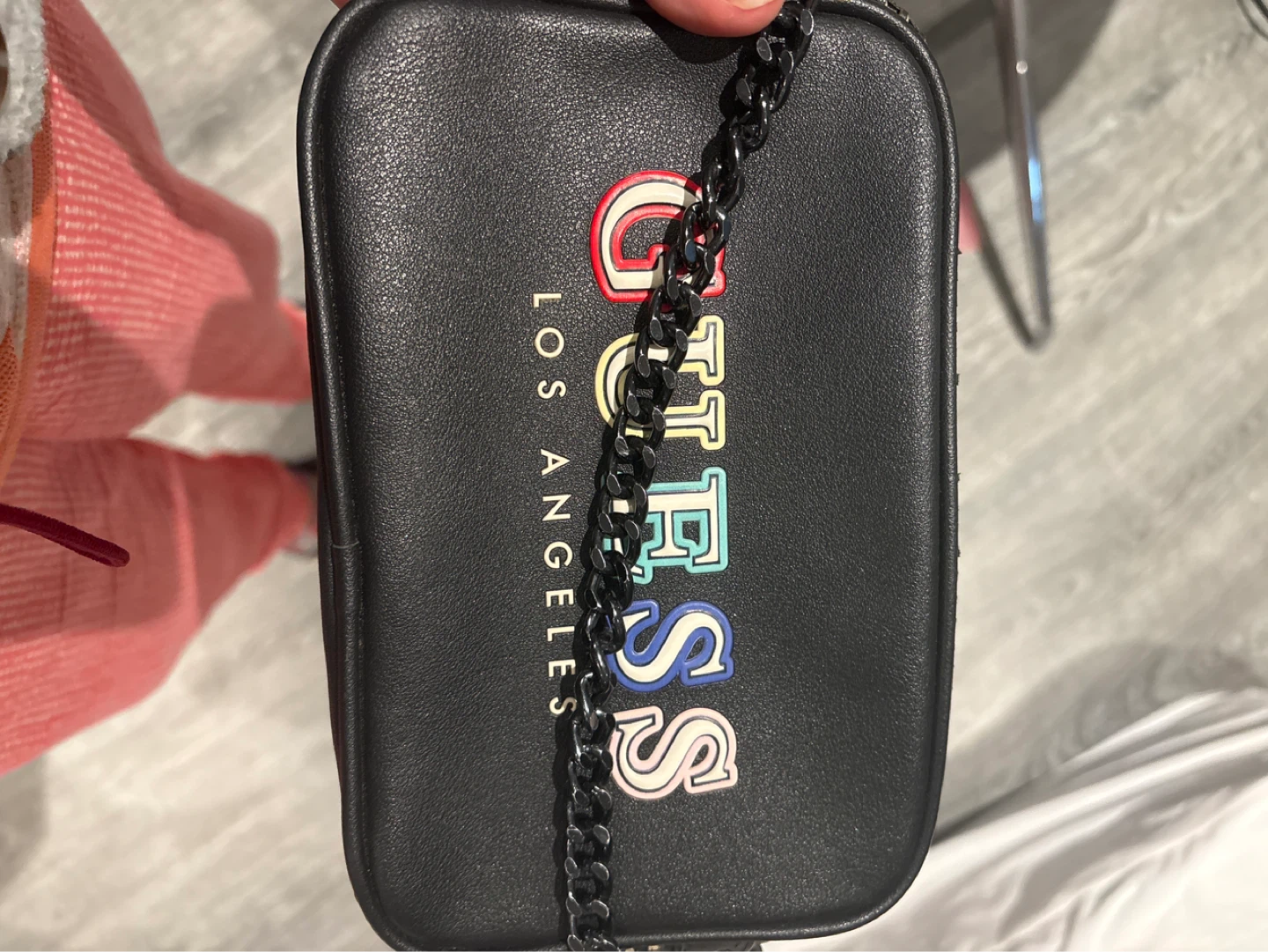 Guess black bag with chain strap
