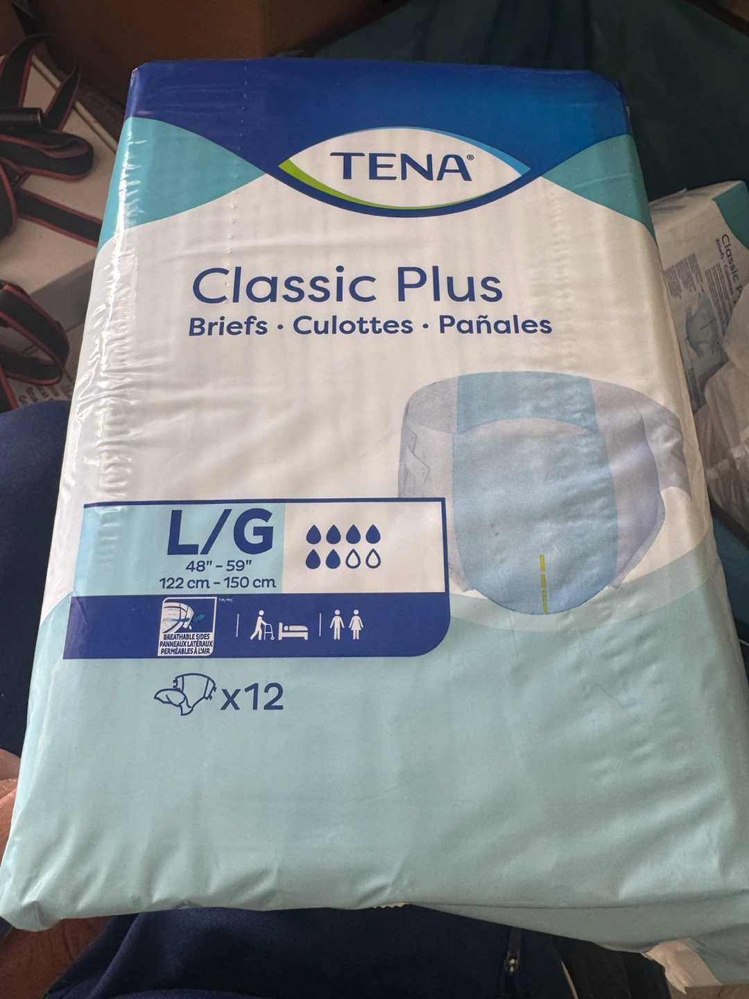 TENA Classic Plus Briefs - Size L/G (12 count)