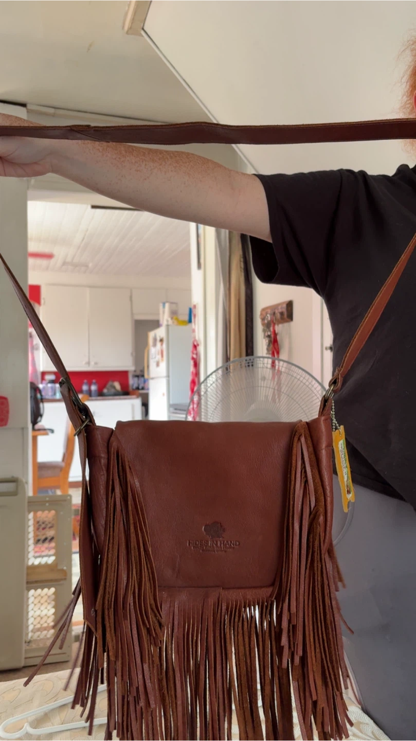 Hides in Hand Genuine Buffalo Hide Leather Fringe Crossbody Bag - photo 3