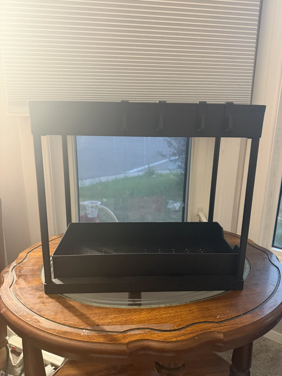 Black 2-Tier Rolling Utility Cart Organizer