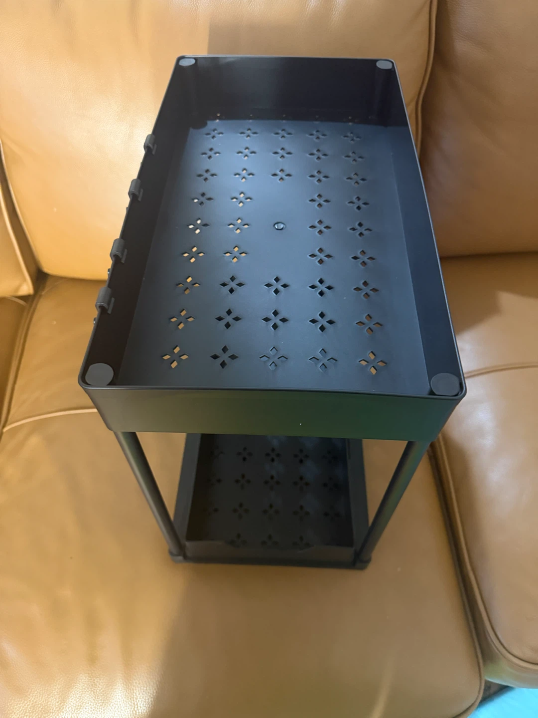 Black 2-Tier Rolling Utility Cart Organizer - photo 3