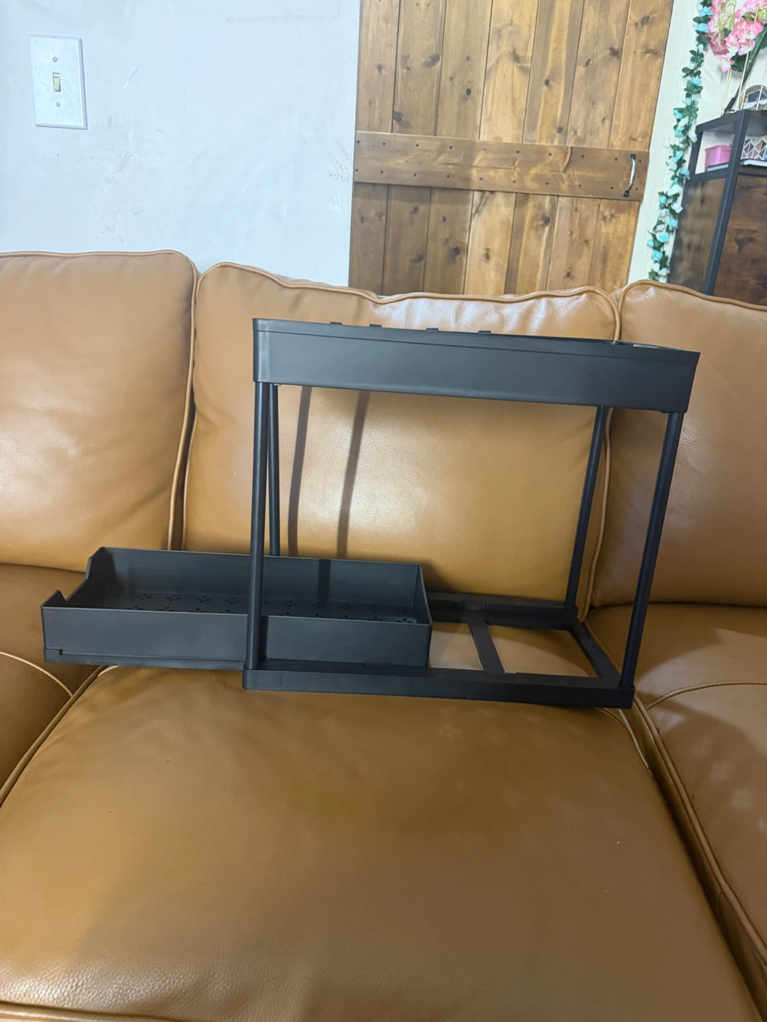 Black 2-Tier Rolling Utility Cart Organizer - photo 5
