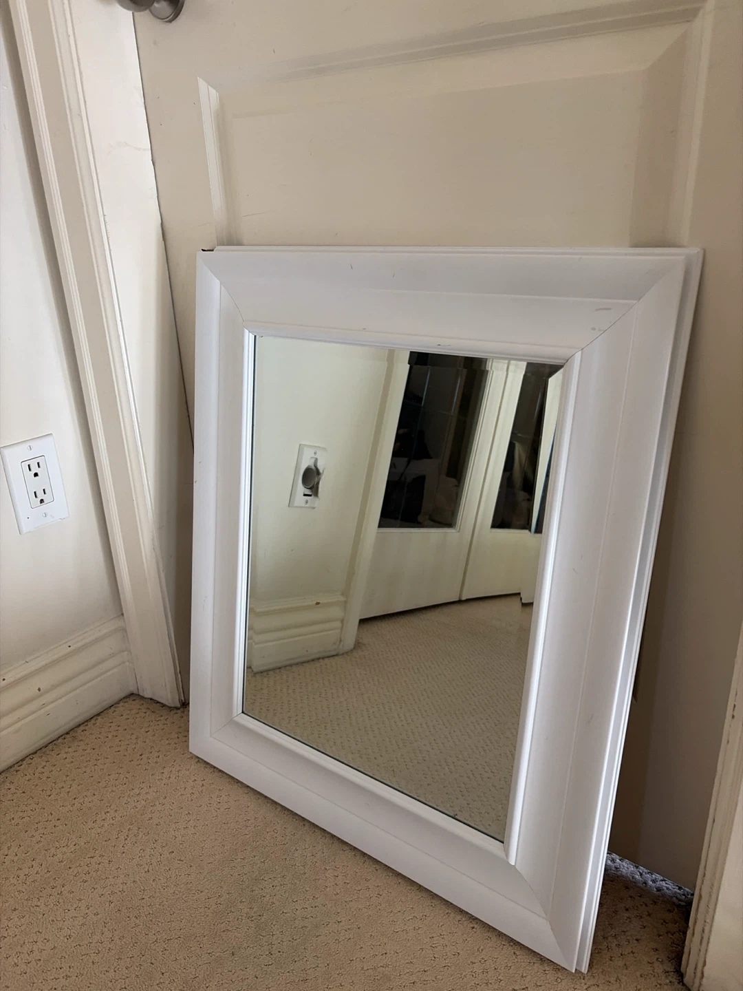 White Framed Mirror
