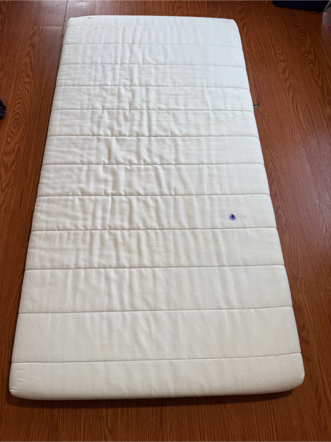 Twin Mattress with Blue Star Fitted Sheet