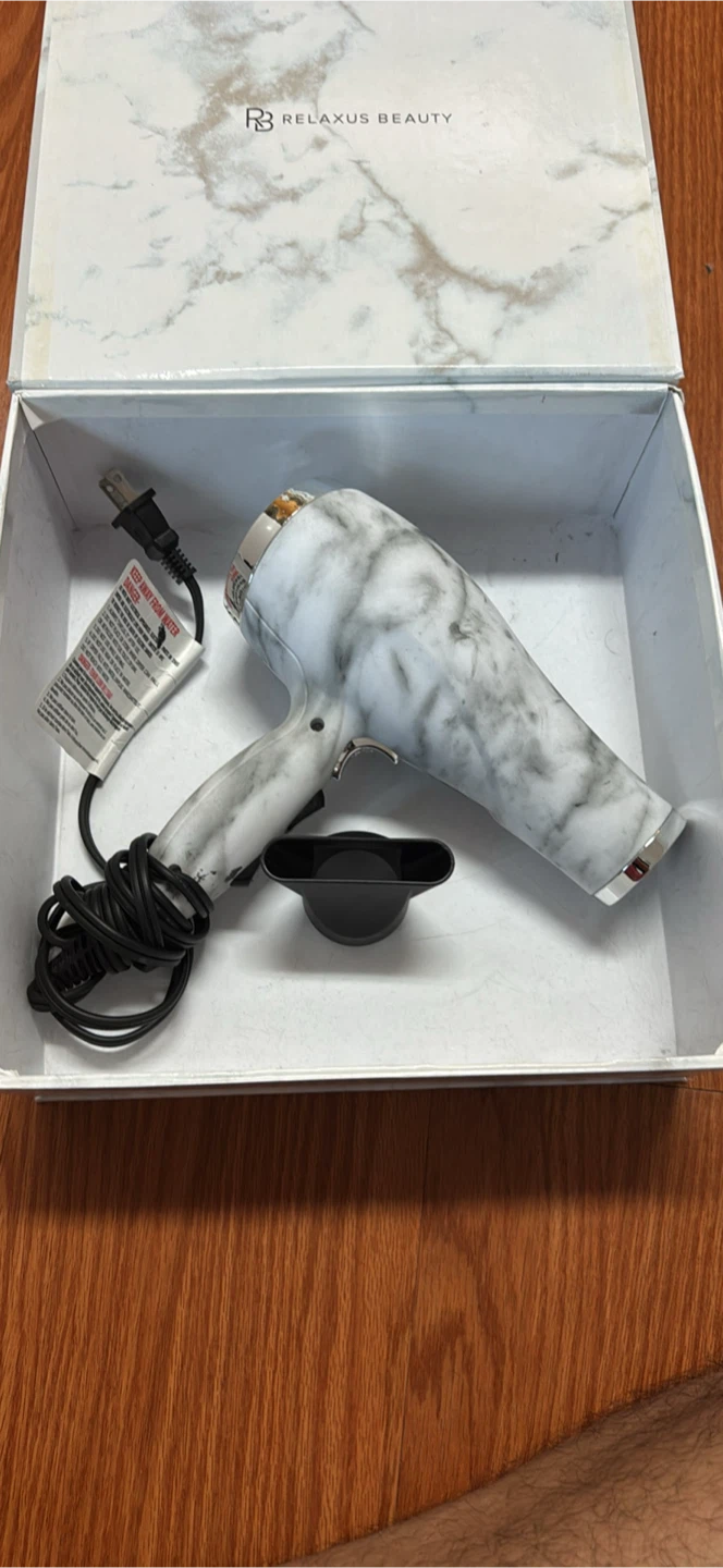 RELAXUS BEAUTY White Marble Ionic Blow Dryer