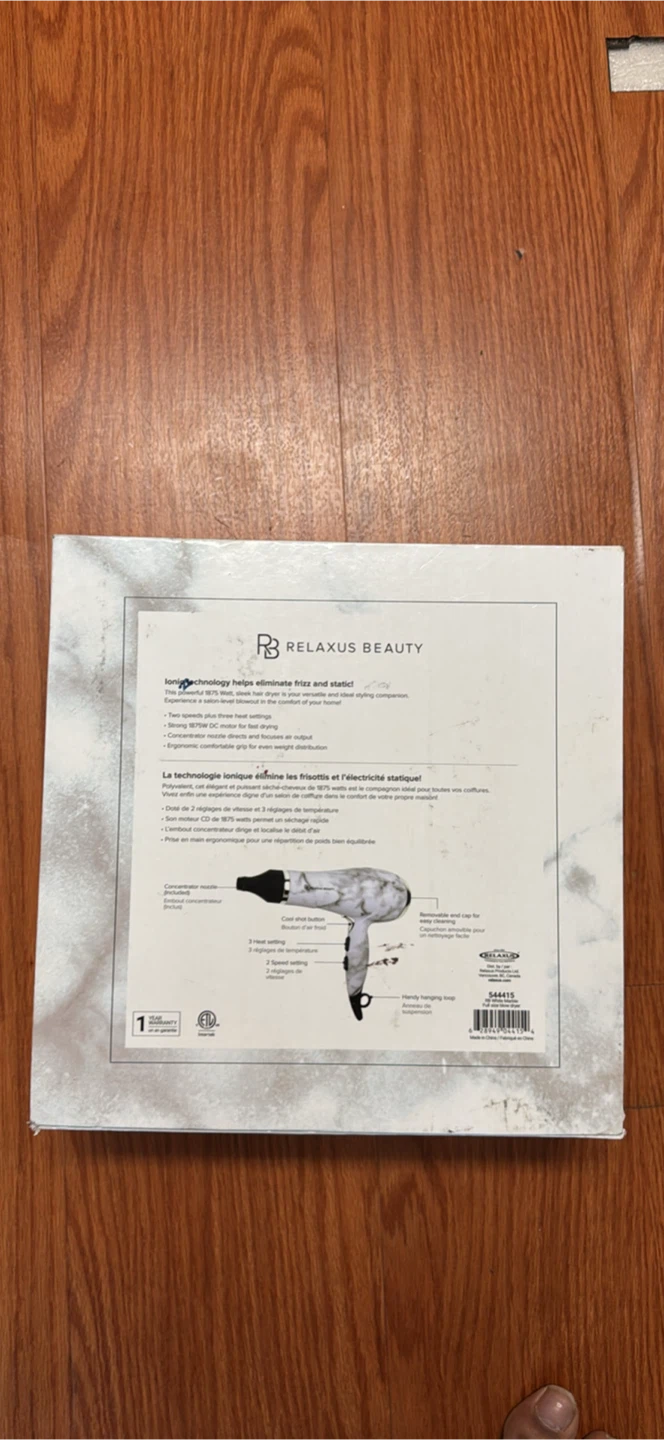 RELAXUS BEAUTY White Marble Ionic Blow Dryer - photo 2