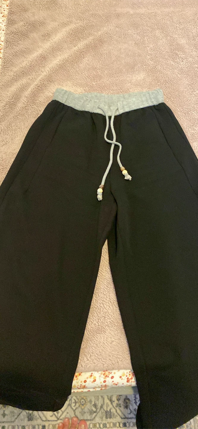 Black Joggers with Grey Waistband