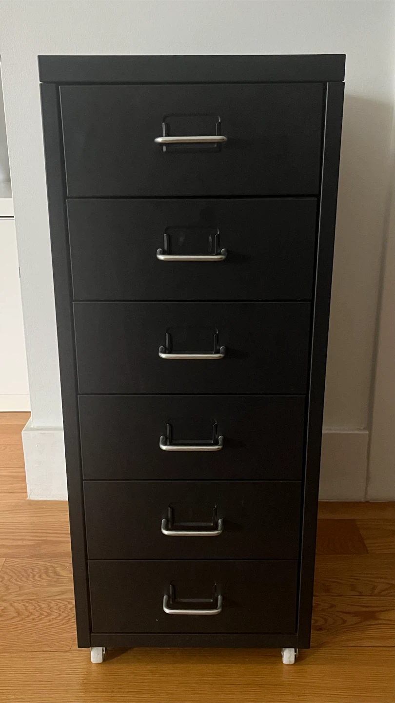 Black 6-Drawer Rolling Cabinet
