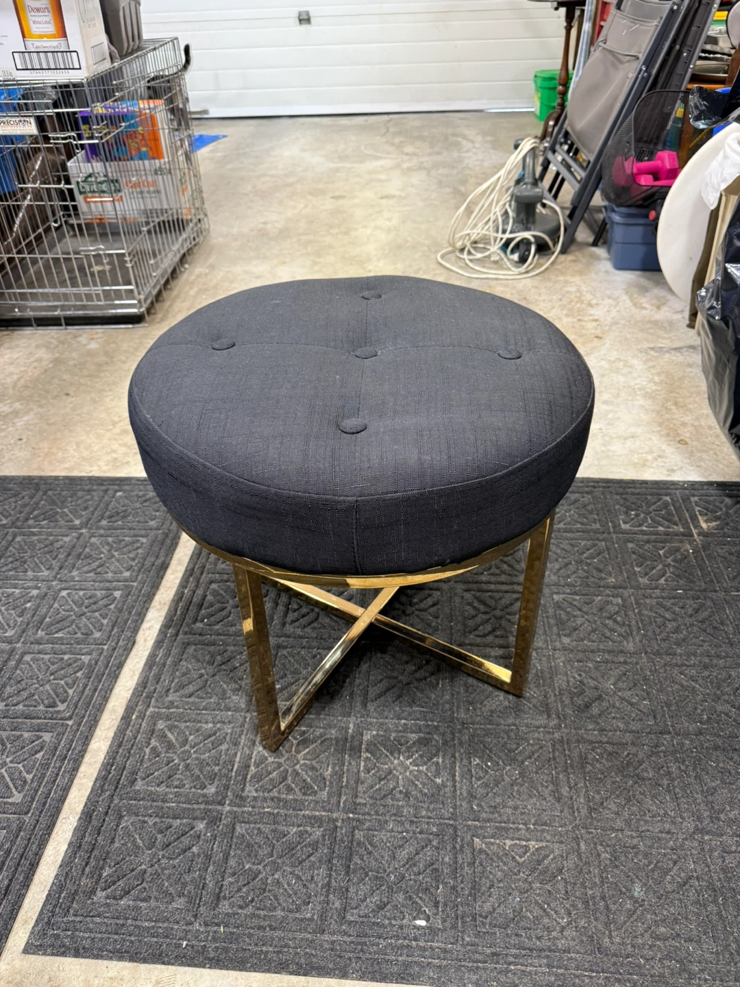 Tufted Round Ottoman Stool