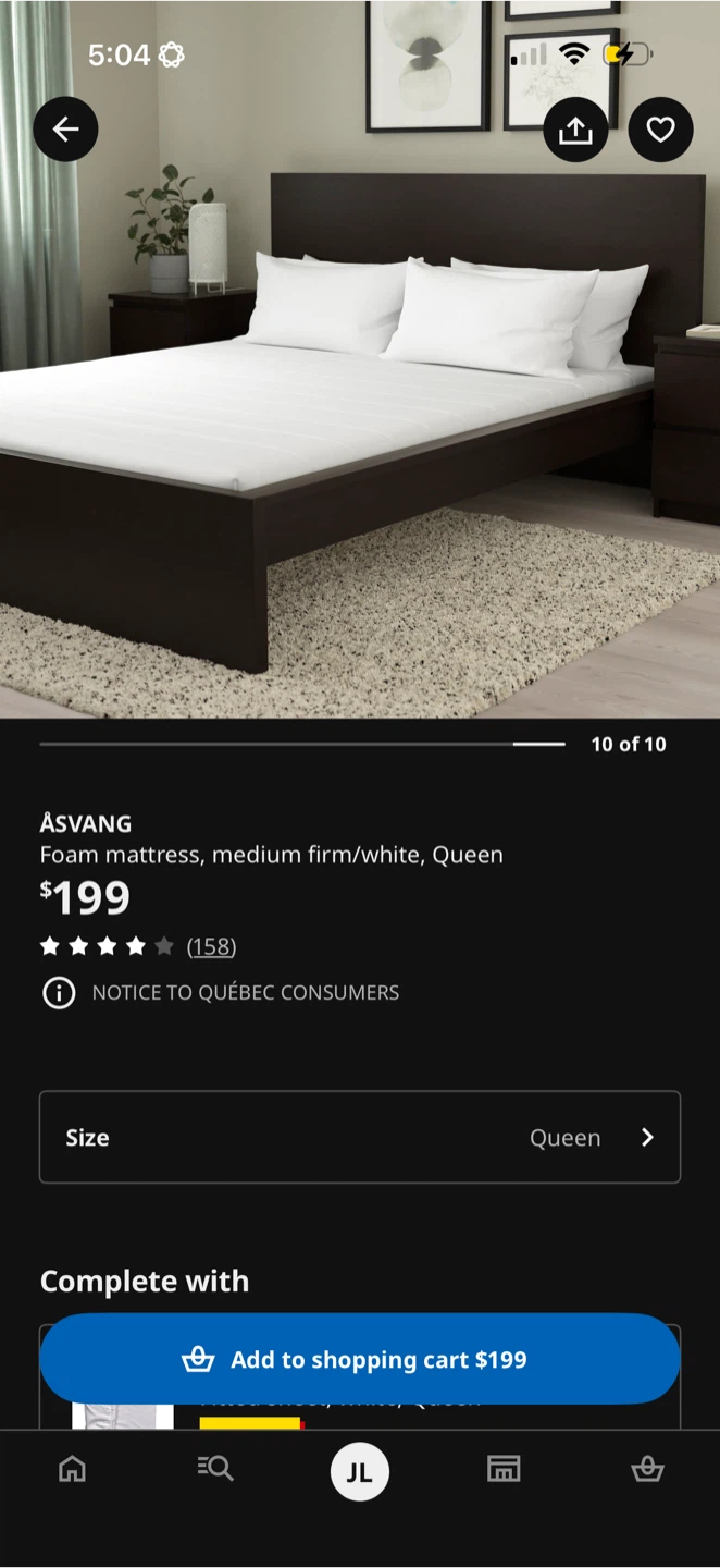 IKEA ÅSVANG Queen Foam Mattress – Medium Firm - photo 2