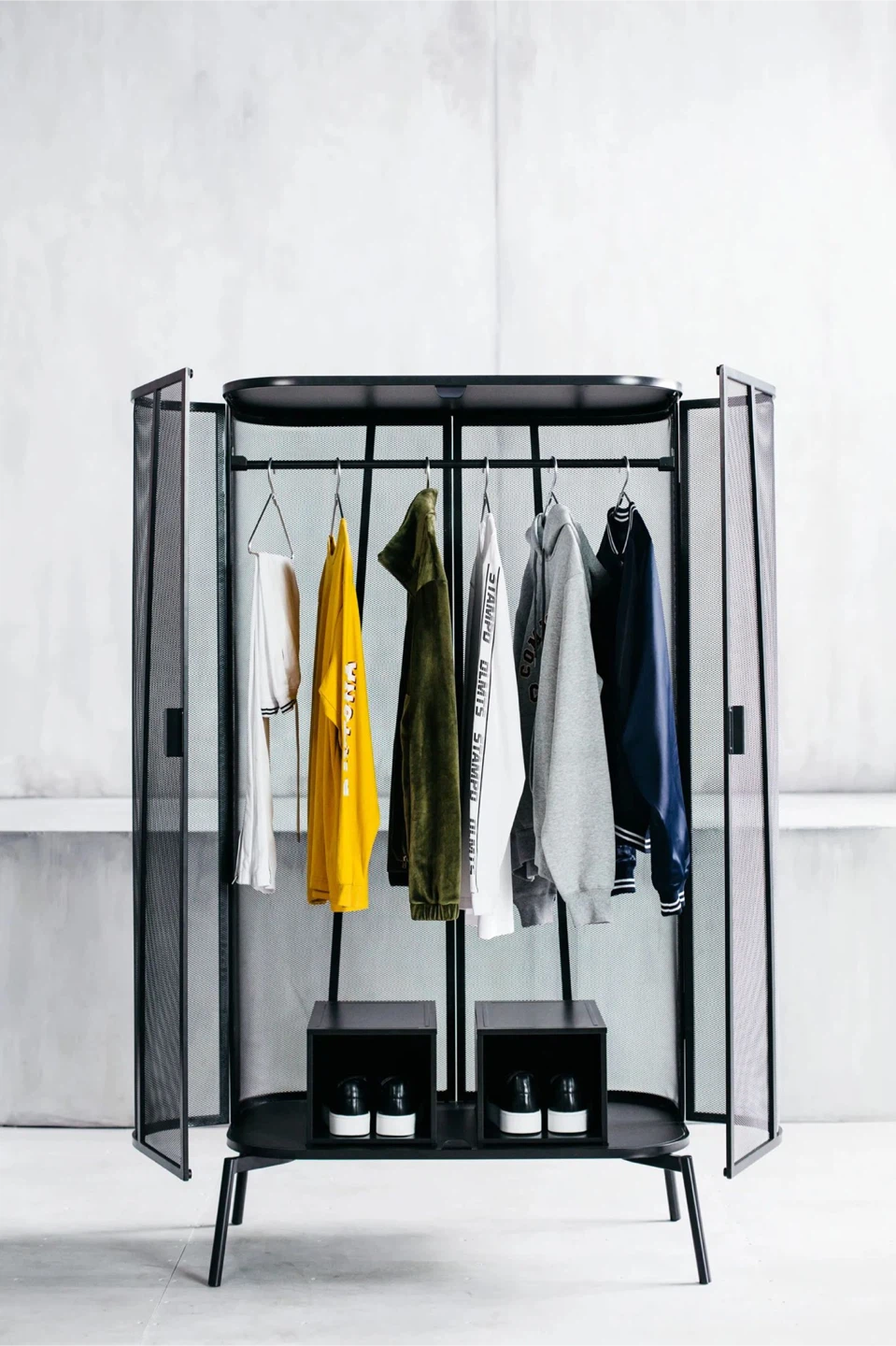Ikea Black Mesh Wardrobe with Doors - photo 3