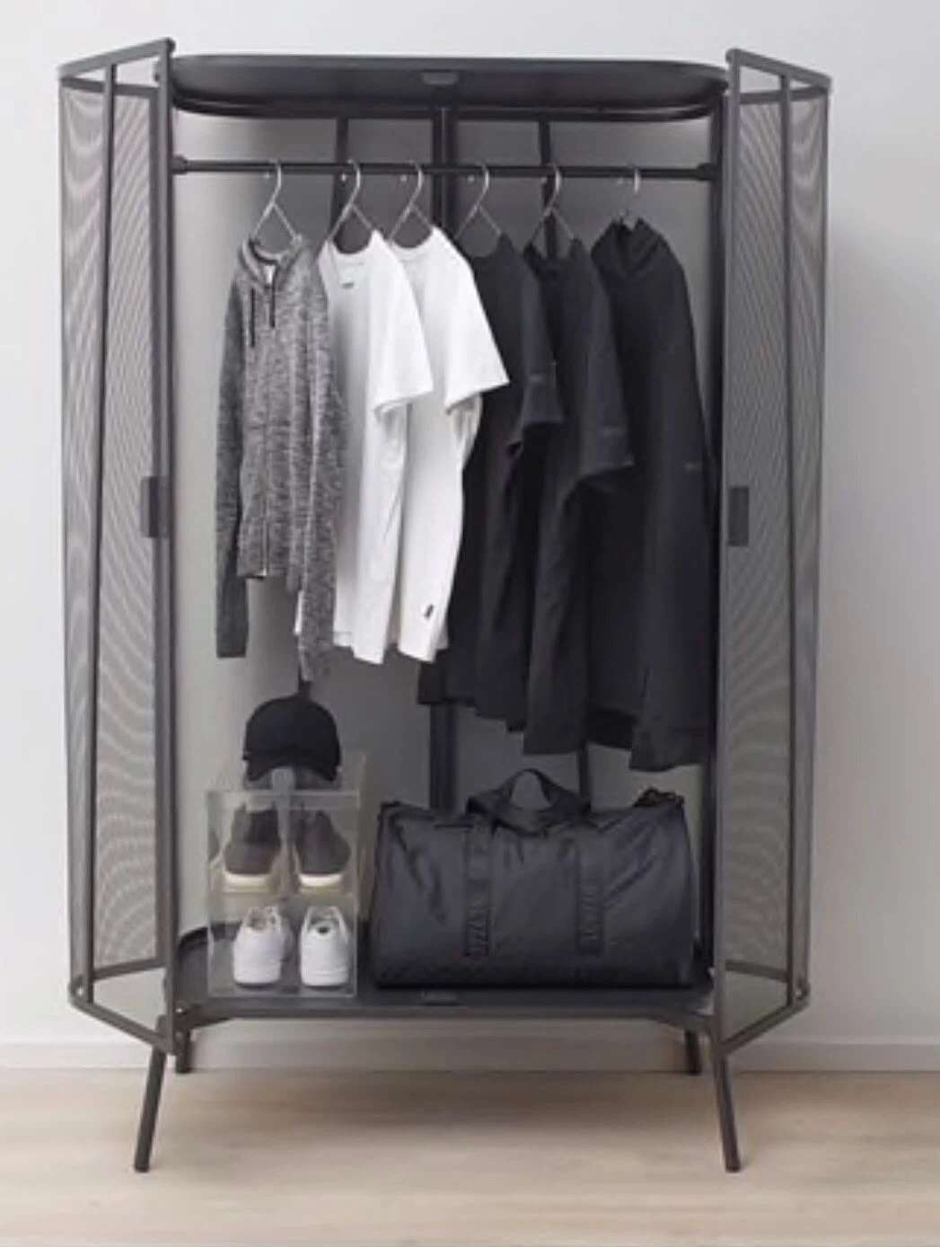 Ikea Black Mesh Wardrobe with Doors - photo 5