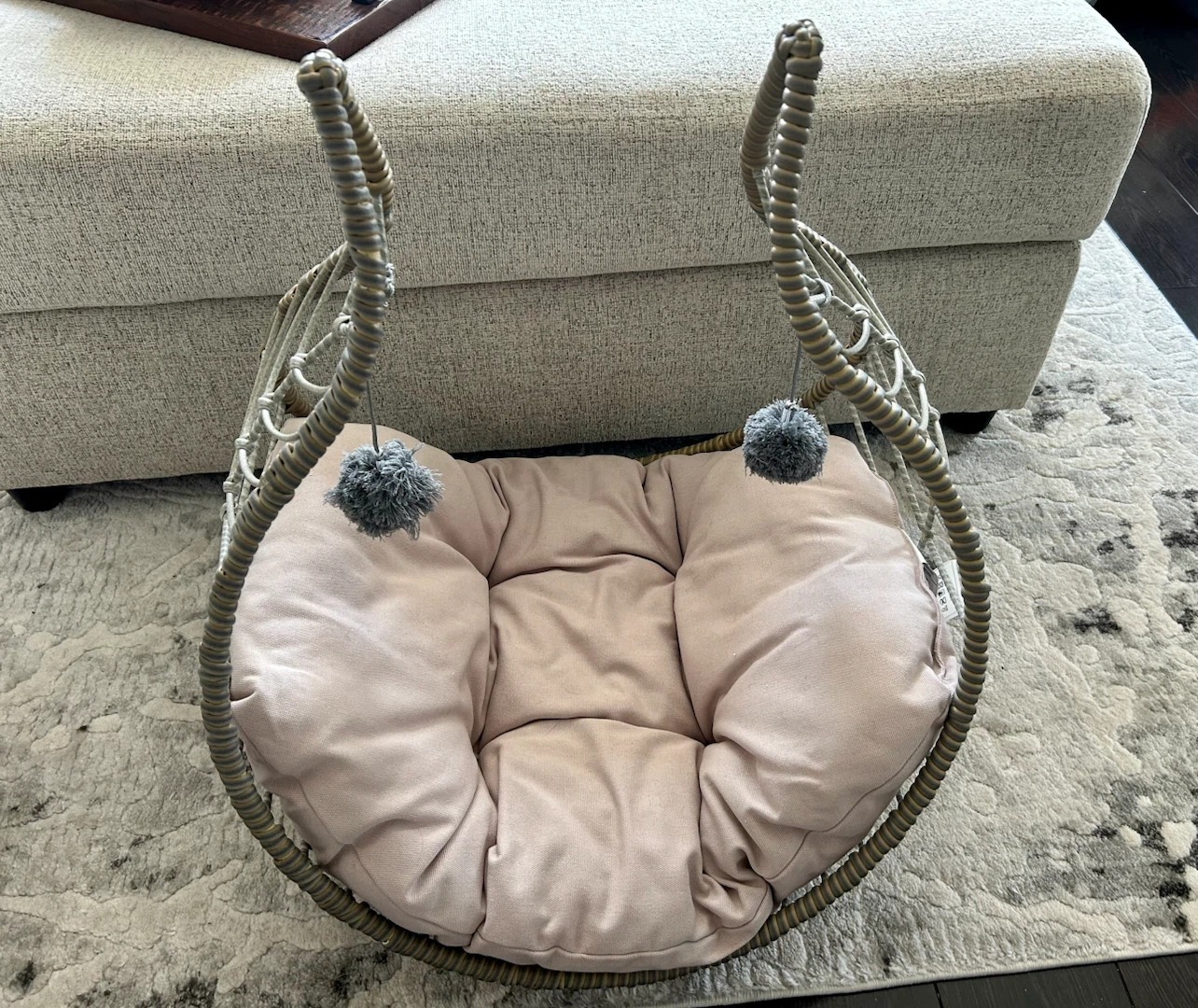 Woven Pet Bed with Cushion