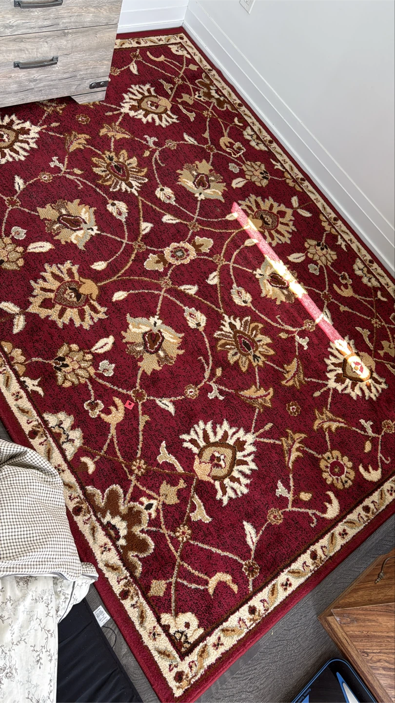 Area Rug - Burgundy Floral Pattern