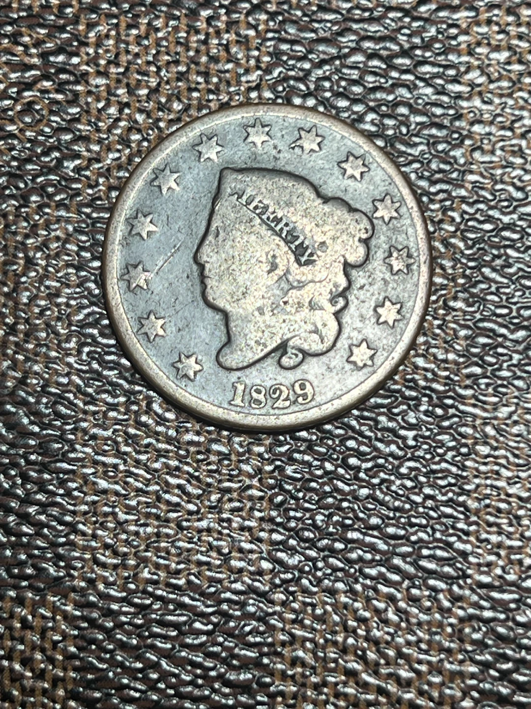 1829 medium letter Large Cent Coin