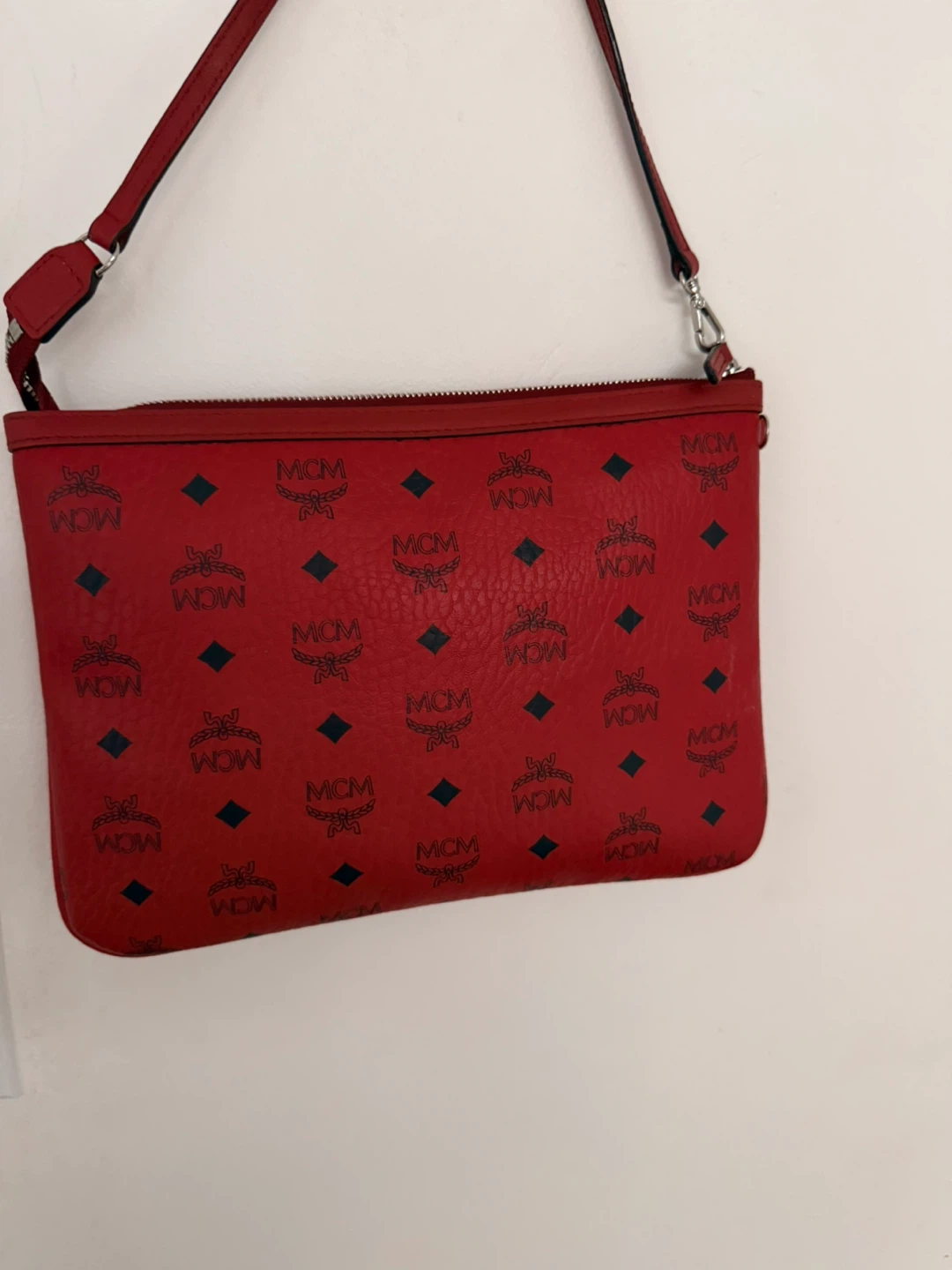 Red MCM Monogram Pouch Bag - photo 2