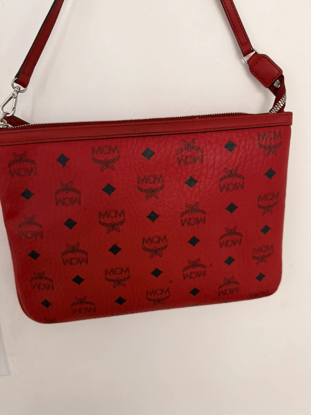 Red MCM Monogram Pouch Bag - photo 3