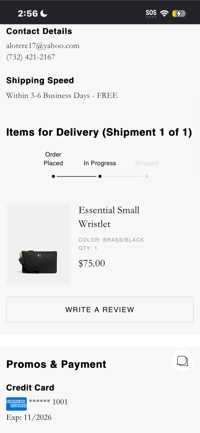 Coach Essential Small Wristlet Brass/Black