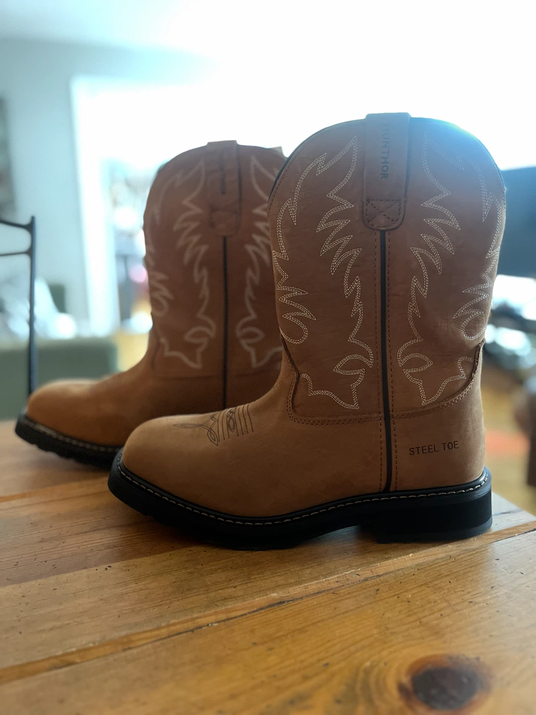 Men's Steel Toe Cowboy Work Boots – Size 10, New, Never Worn - photo 2