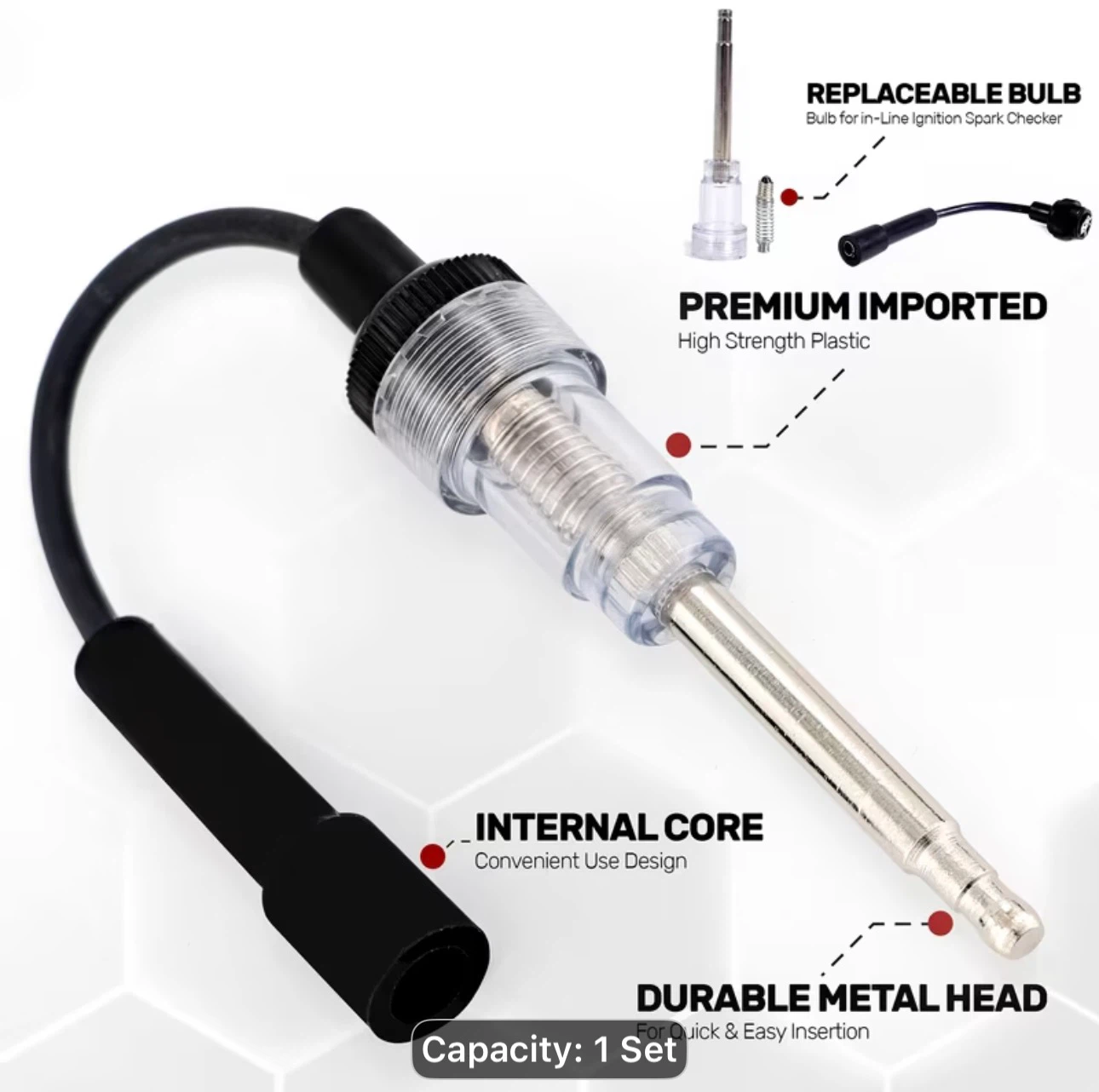 Inline Spark Tester, Plug Engine Ignition 6-12 Volt Fool - photo 3