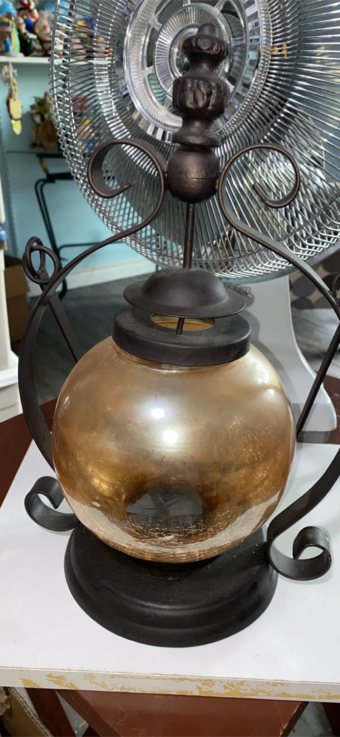 Decorative Lantern with Amber Glass can be hanged