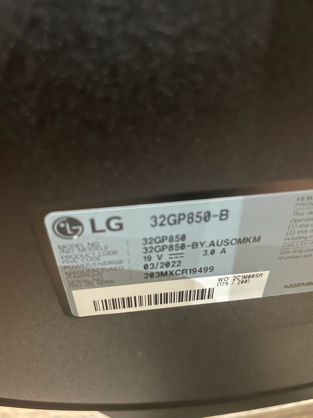 LG 32 inch 32GP850-B Gaming Monitor - photo 3