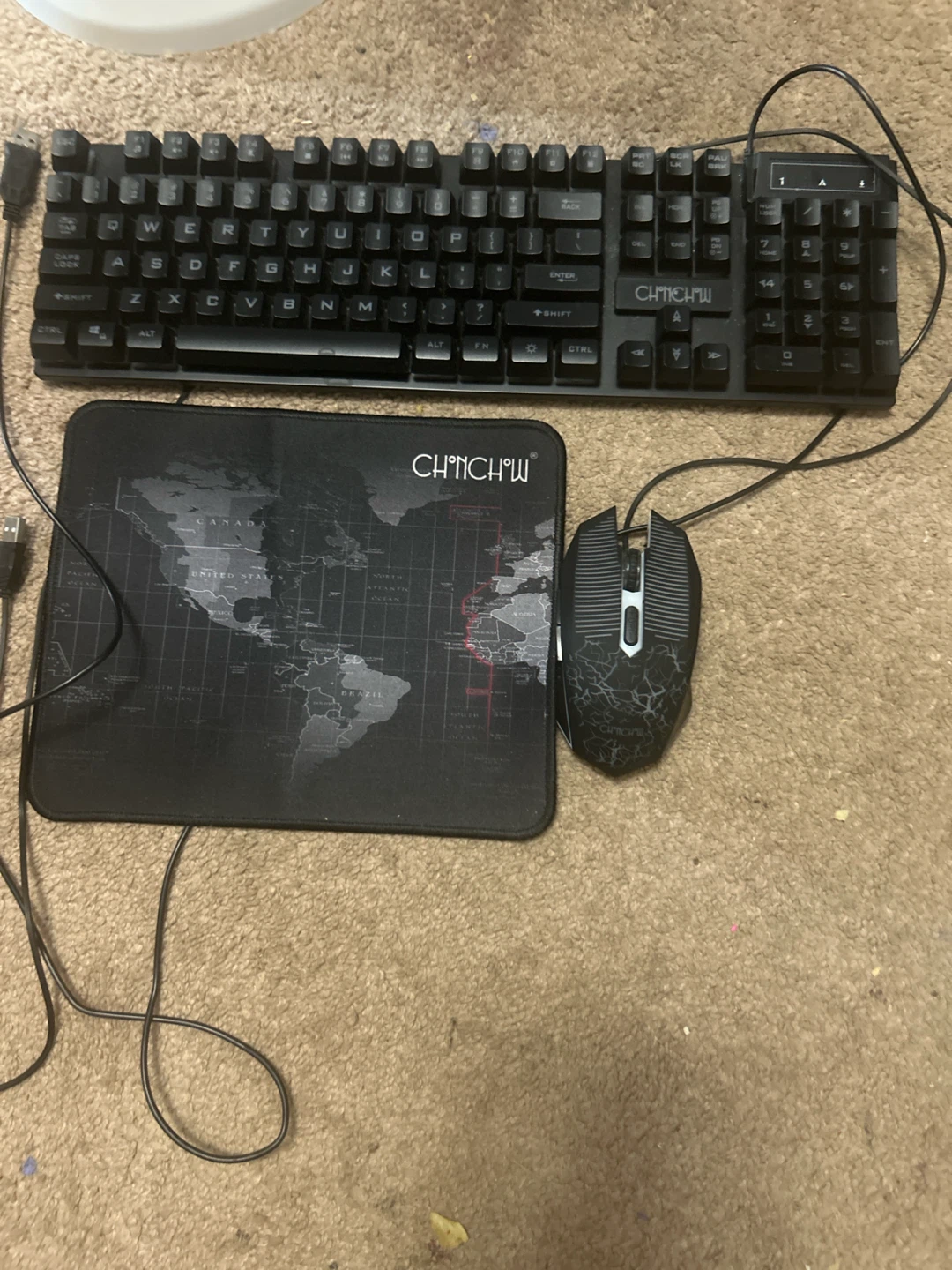 CHINCHW Wired Keyboard, Mouse, and Mousepad Set
