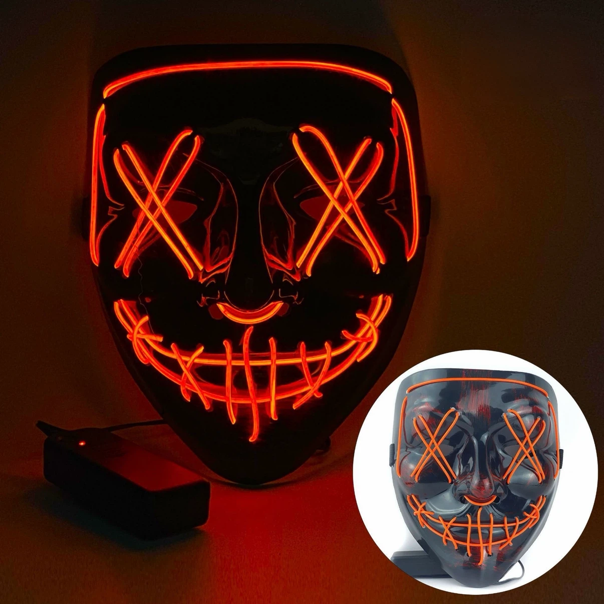 LED Purge Mask - Red Light Up Face Mask