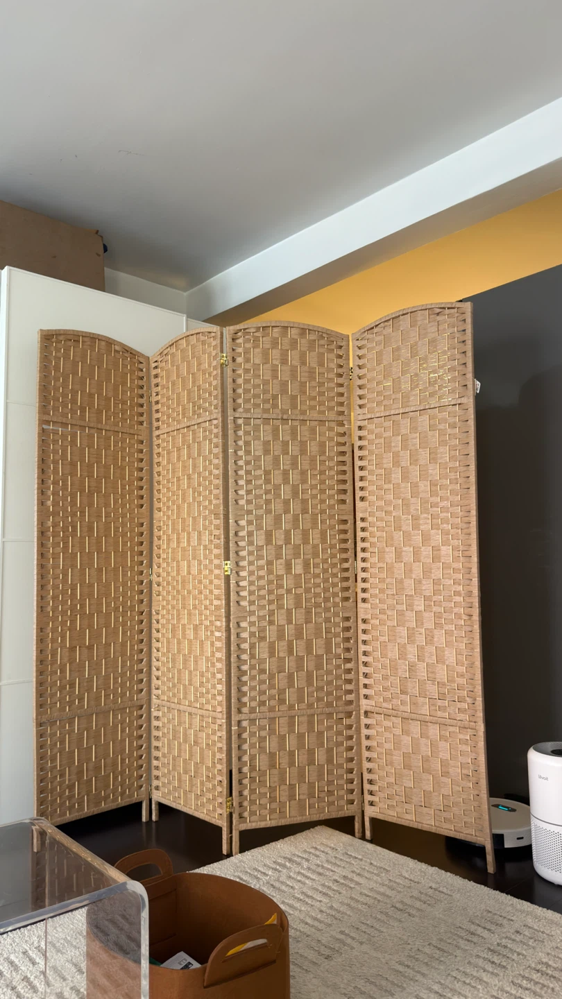 4-Panel Woven Room Divider