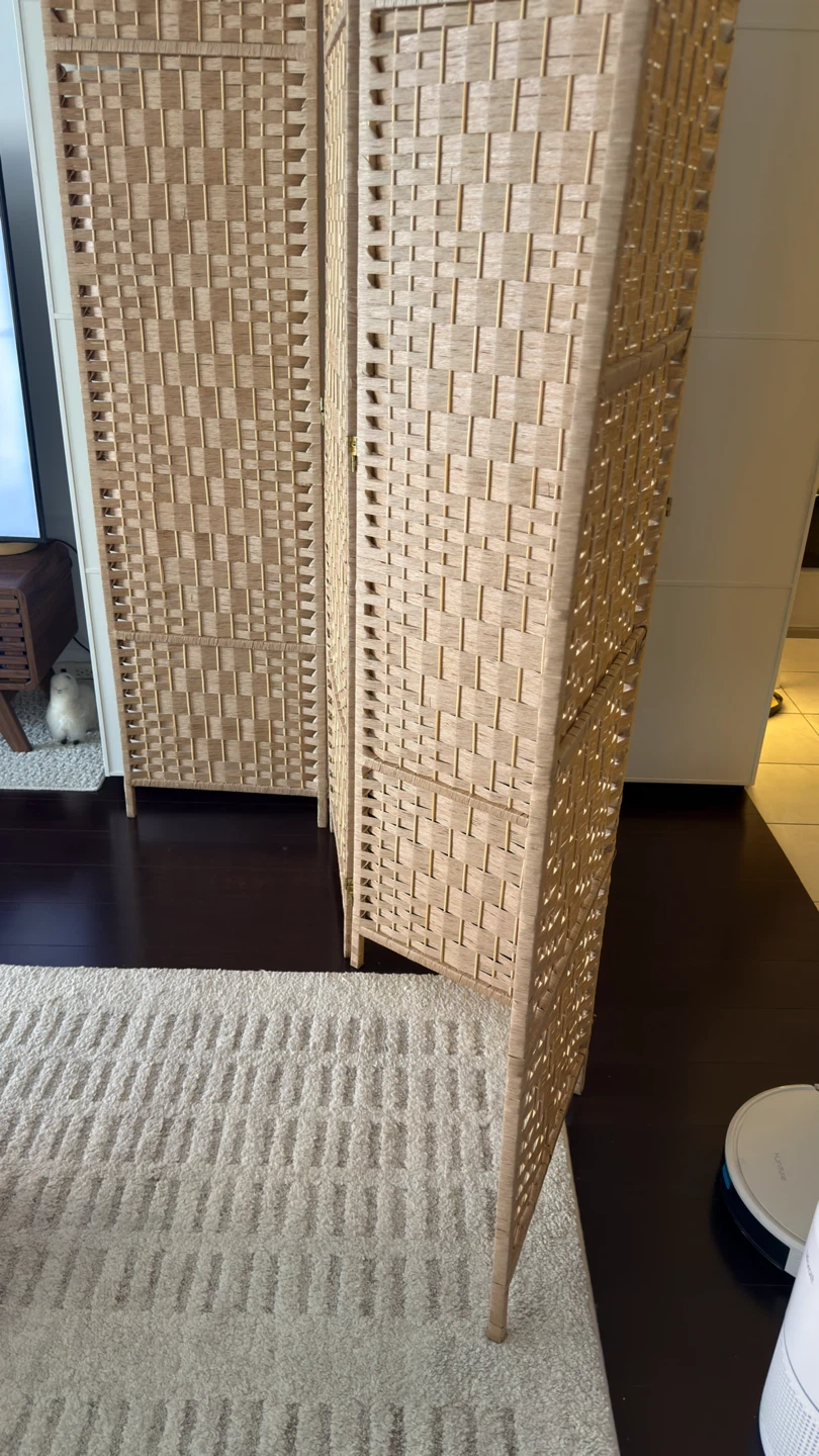 4-Panel Woven Room Divider - photo 2