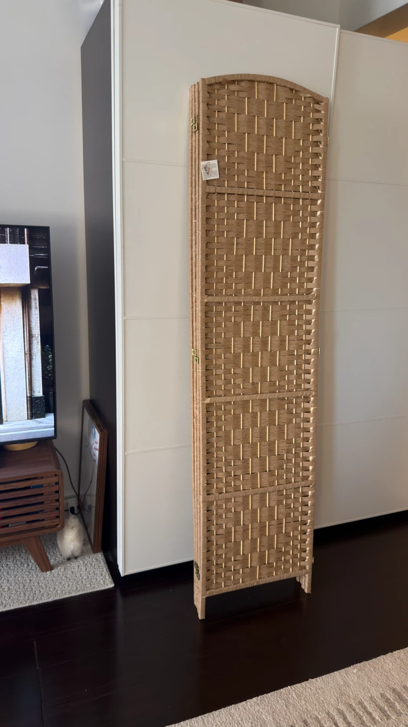 4-Panel Woven Room Divider - photo 3