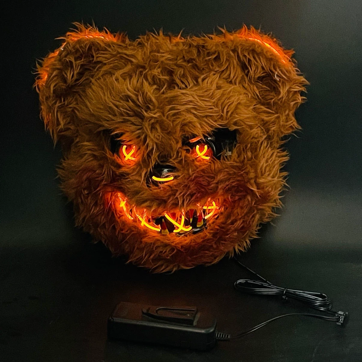 Fluffy Teddy Bear LED Light Up Mask