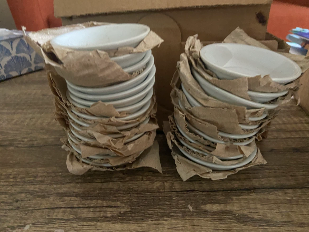 Set of white ramekins