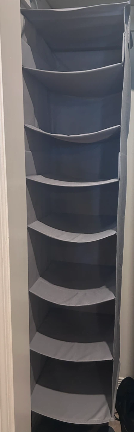Grey Hanging Closet Organizer Shelf