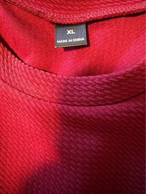 Maroon Textured Top with Embroidered Floral Sleeves - photo 2
