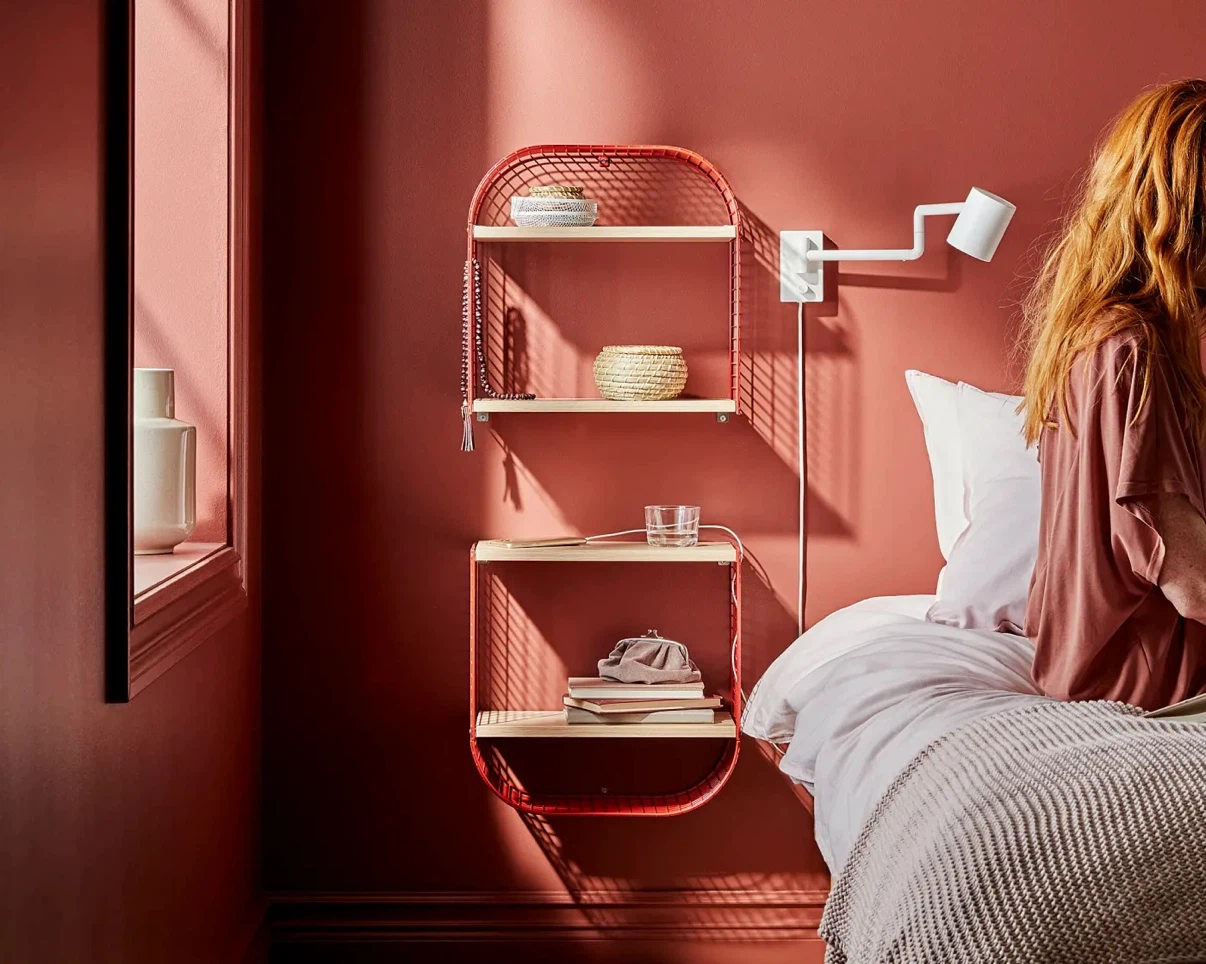 Ikea SVENSHULT Red Oak Wall Shelf