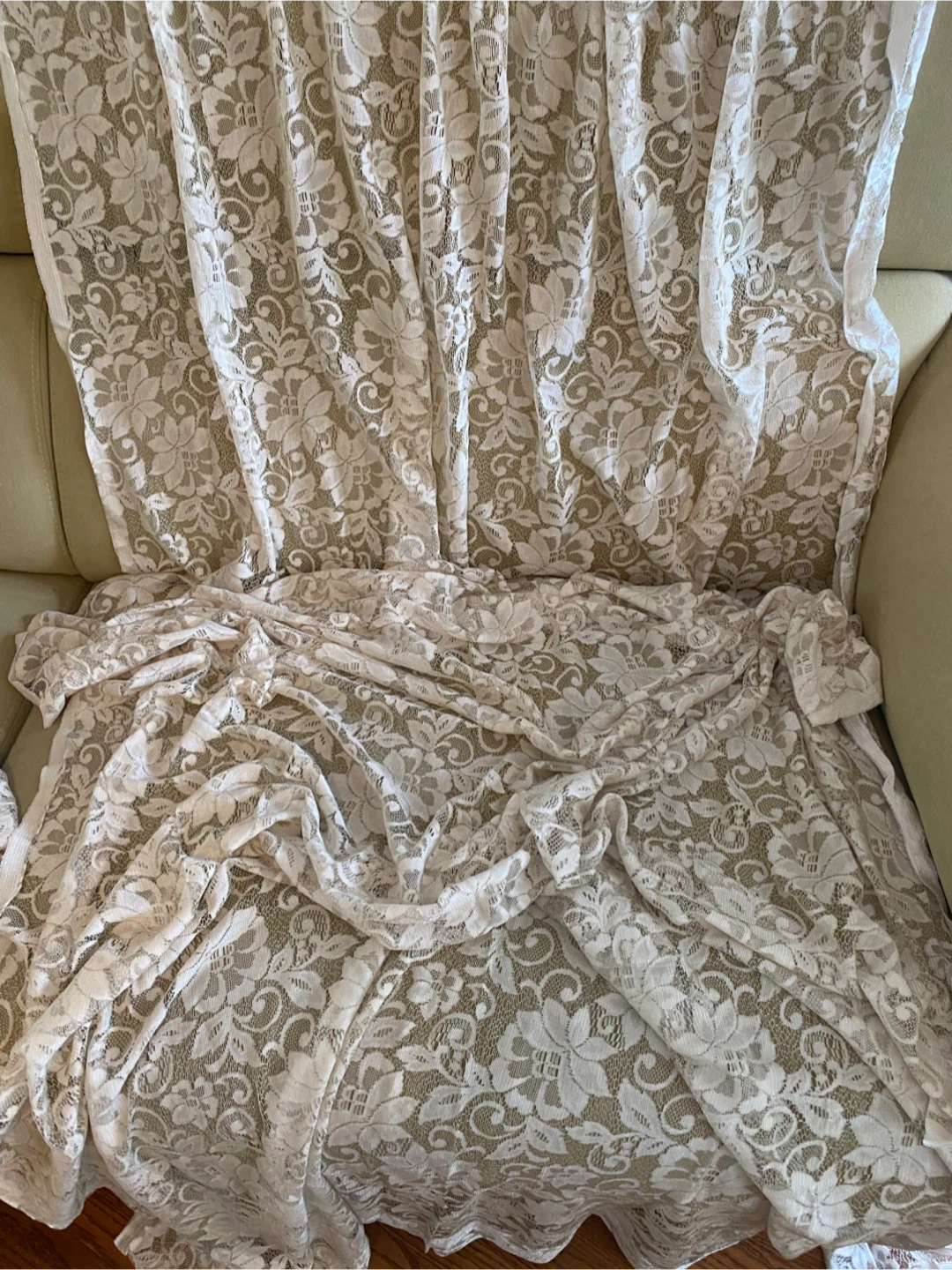 Cream Lace Curtain Panel