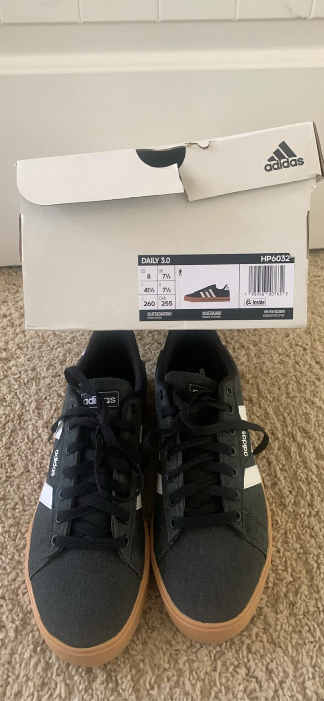 Adidas Daily 3.0 Shoes Black White Gum Size 8